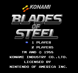 Blades of Steel (USA) Title Screen